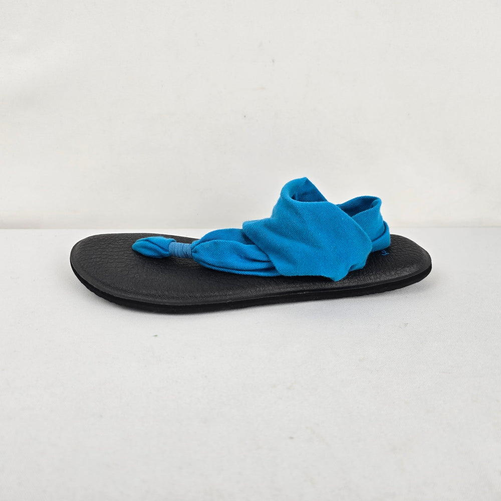 Sanuk Blue Yoga Sling Flip Flop Sandals Women’s Size 8