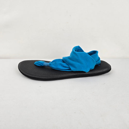 Sanuk Blue Yoga Sling Flip Flop Sandals Women’s Size 8