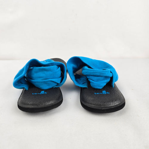 Sanuk Blue Yoga Sling Flip Flop Sandals Women’s Size 8