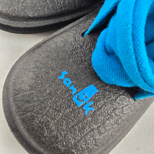 Sanuk Blue Yoga Sling Flip Flop Sandals Women’s Size 8