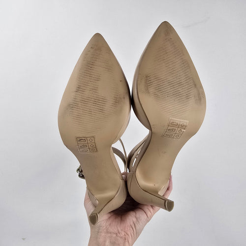 Le Château Nude Ankle Strap Stiletto Heels Size 8.5