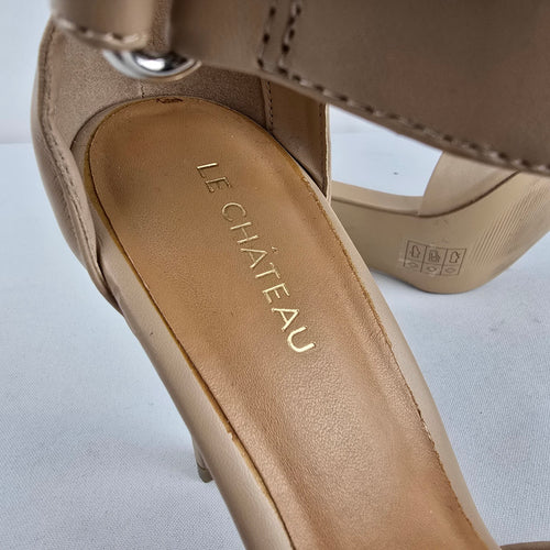Le Château Nude Ankle Strap Stiletto Heels Size 8.5