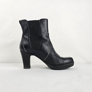 Rockport adiPRENE Black Leather Heeled Ankle Boots Size 7.5
