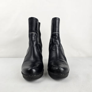 Rockport adiPRENE Black Leather Heeled Ankle Boots Size 7.5