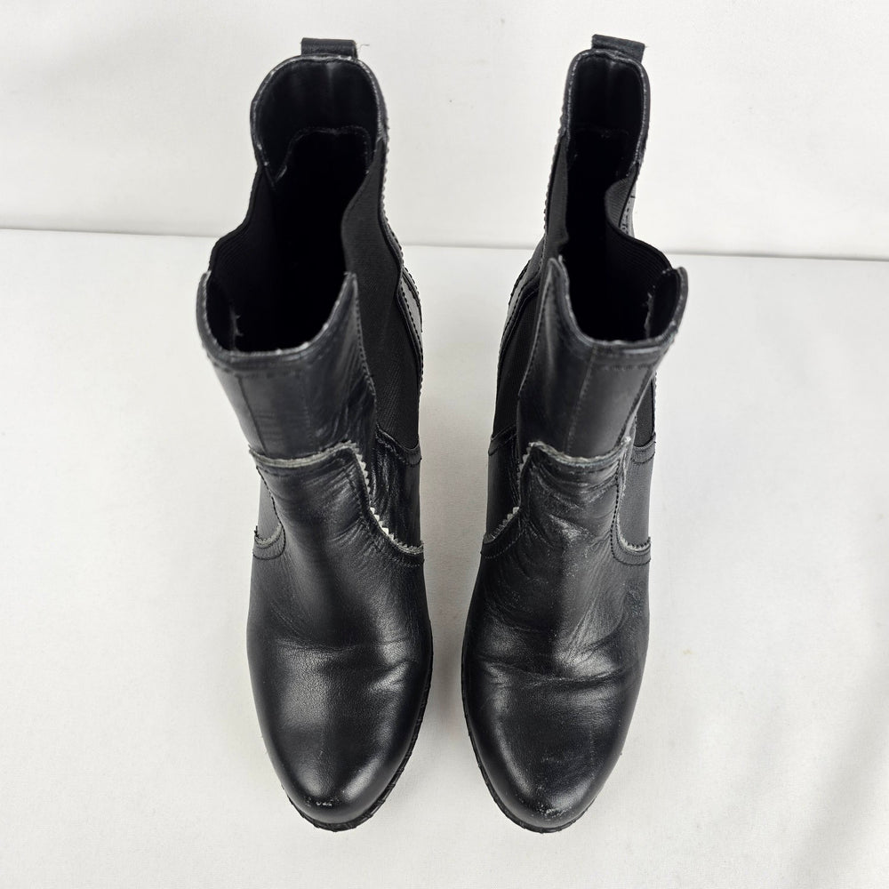 Rockport adiPRENE Black Leather Heeled Ankle Boots Size 7.5