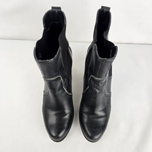 Rockport adiPRENE Black Leather Heeled Ankle Boots Size 7.5