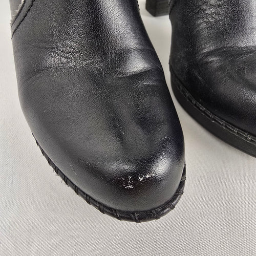 Rockport adiPRENE Black Leather Heeled Ankle Boots Size 7.5