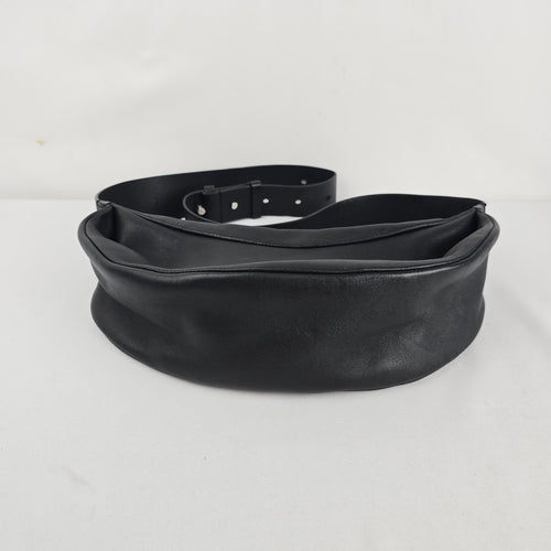 COS Black Leather Crescent Crossbody Shoulder Bag