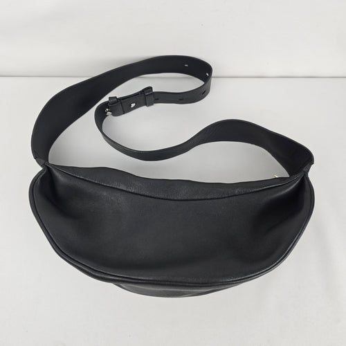 COS Black Leather Crescent Crossbody Shoulder Bag