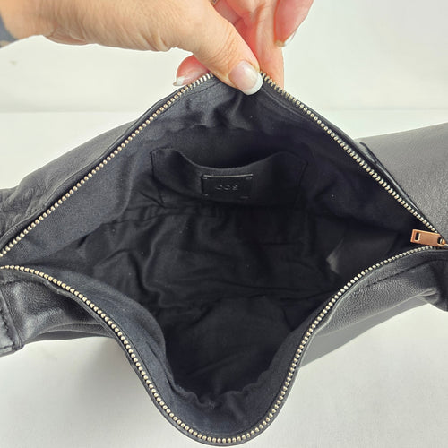 COS Black Leather Crescent Crossbody Shoulder Bag