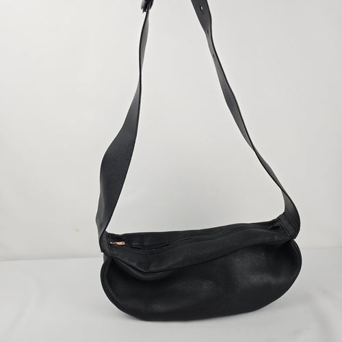 COS Black Leather Crescent Crossbody Shoulder Bag
