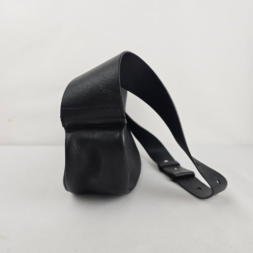 COS Black Leather Crescent Crossbody Shoulder Bag