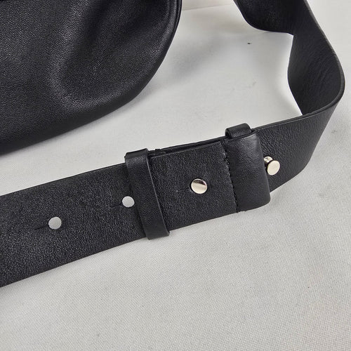 COS Black Leather Crescent Crossbody Shoulder Bag