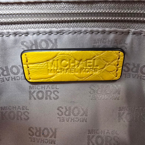 Michael Kors Cindy Yellow Snake Embossed Leather Dome Crossbody Bag