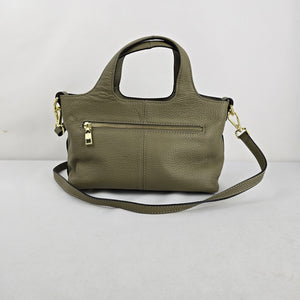 Kattee Olive Cowhide Leather Mini Crossbody Satchel Bag