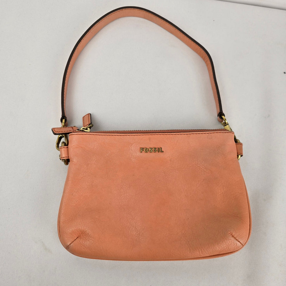 Fossil Peach Leather Shoulder Bag Small Purse