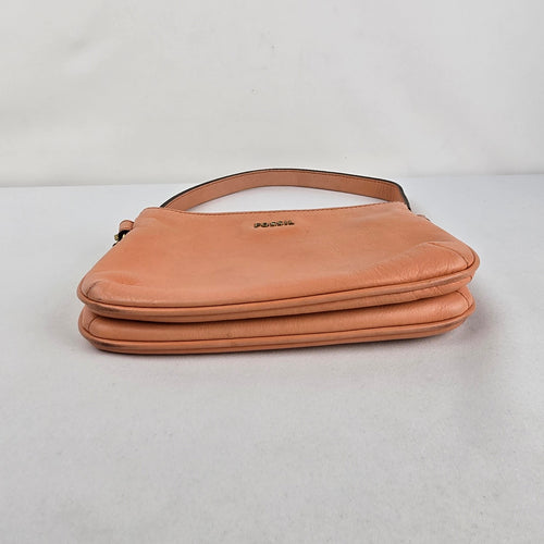 Fossil Peach Leather Shoulder Bag Small Purse