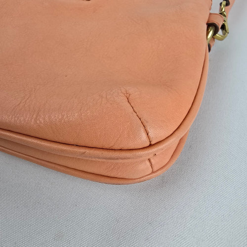 Fossil Peach Leather Shoulder Bag Small Purse