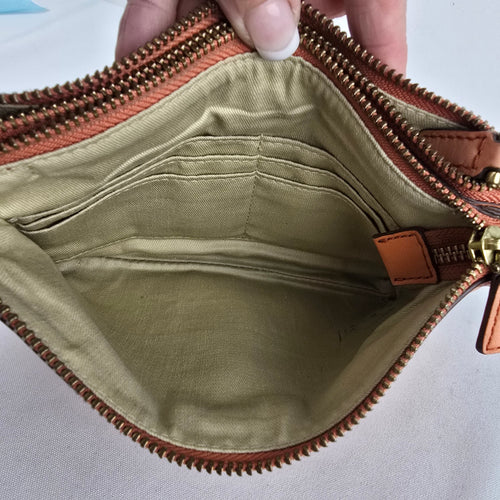 Fossil Peach Leather Shoulder Bag Small Purse