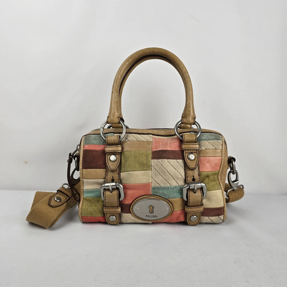 Fossil Patchwork Mini Satchel Crossbody Bag