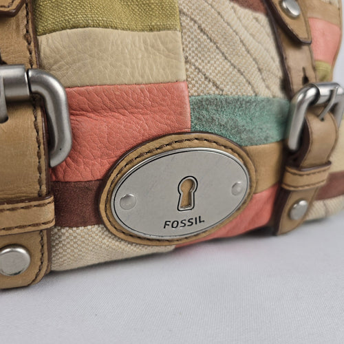Fossil Patchwork Mini Satchel Crossbody Bag