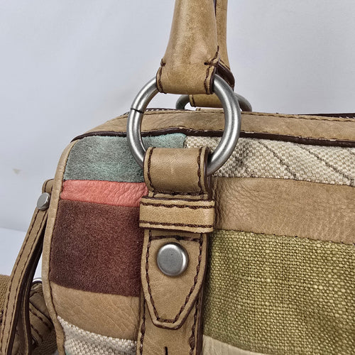 Fossil Patchwork Mini Satchel Crossbody Bag