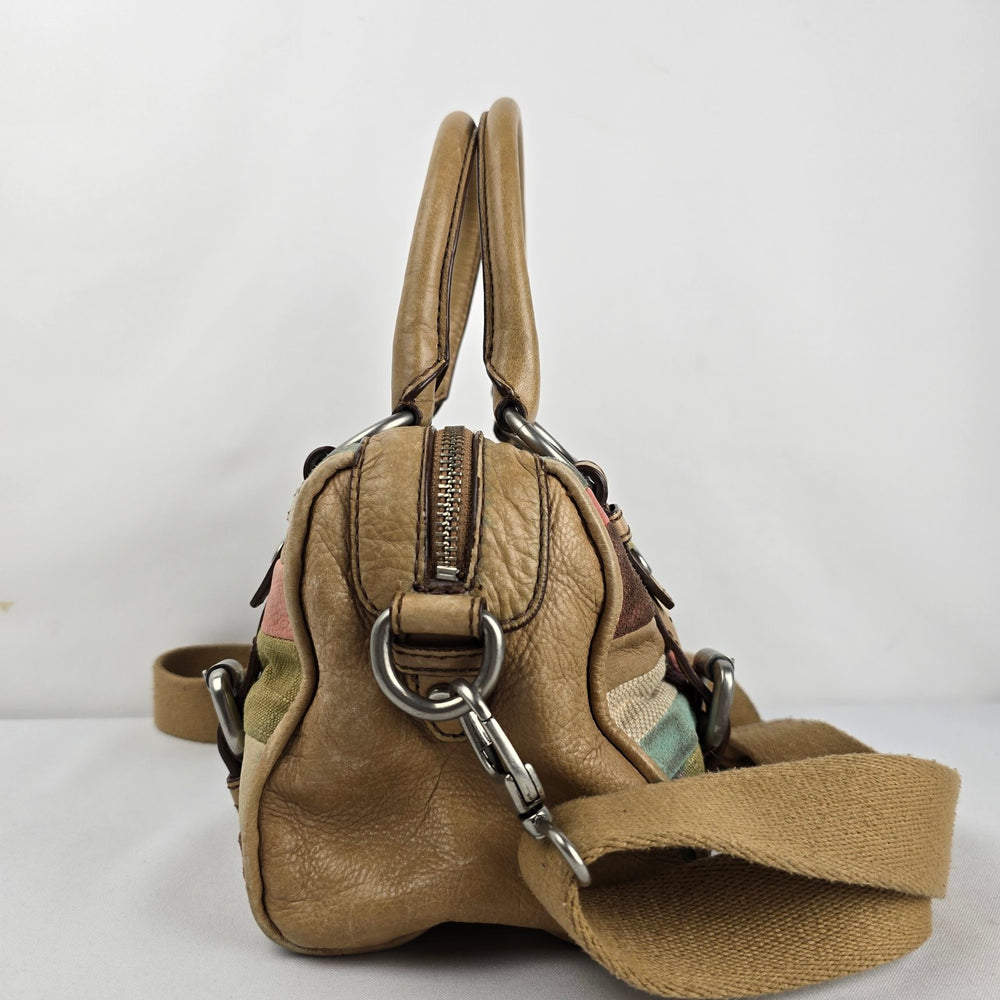 Fossil Patchwork Mini Satchel Crossbody Bag