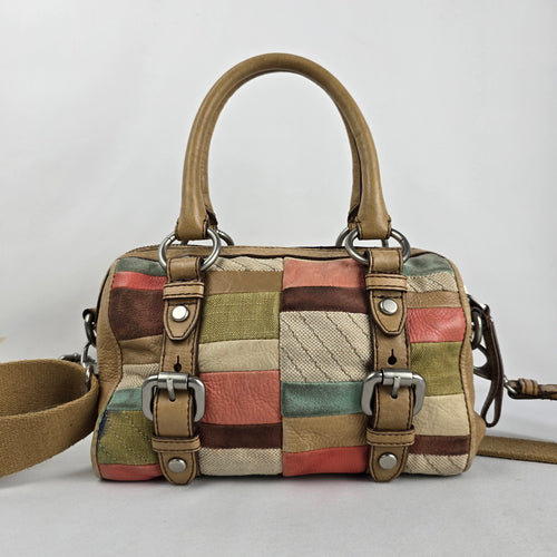 Fossil Patchwork Mini Satchel Crossbody Bag