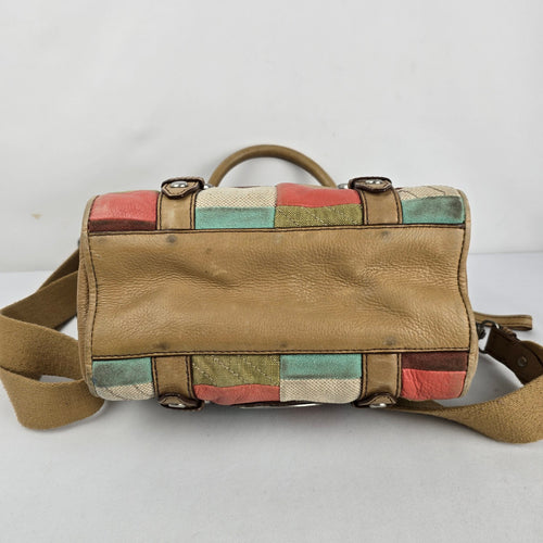 Fossil Patchwork Mini Satchel Crossbody Bag