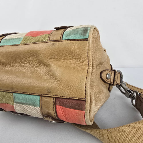 Fossil Patchwork Mini Satchel Crossbody Bag