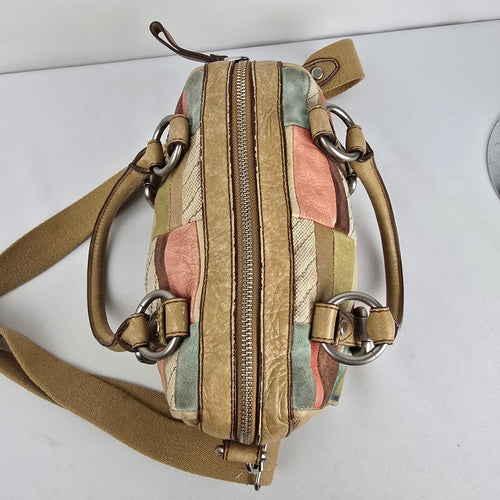 Fossil Patchwork Mini Satchel Crossbody Bag
