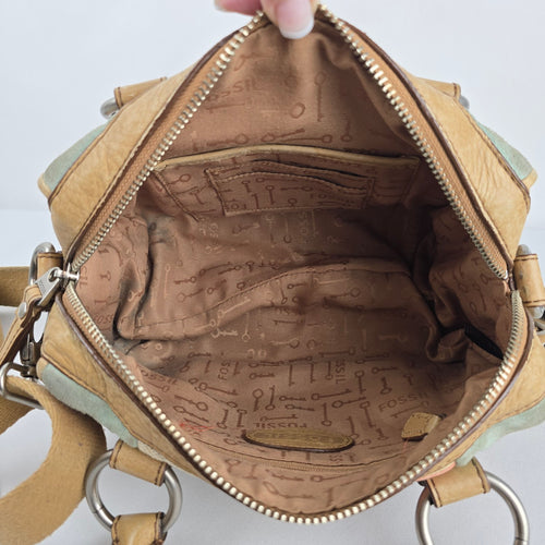 Fossil Patchwork Mini Satchel Crossbody Bag