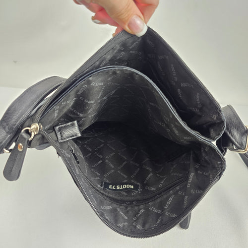 Roots 73 Black Crossbody Travel Organizer Bag