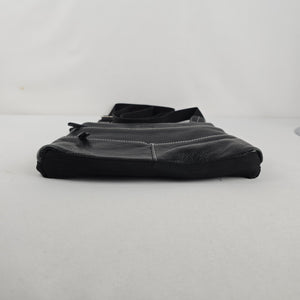 Roots Black Leather Crossbody Organizer Bag