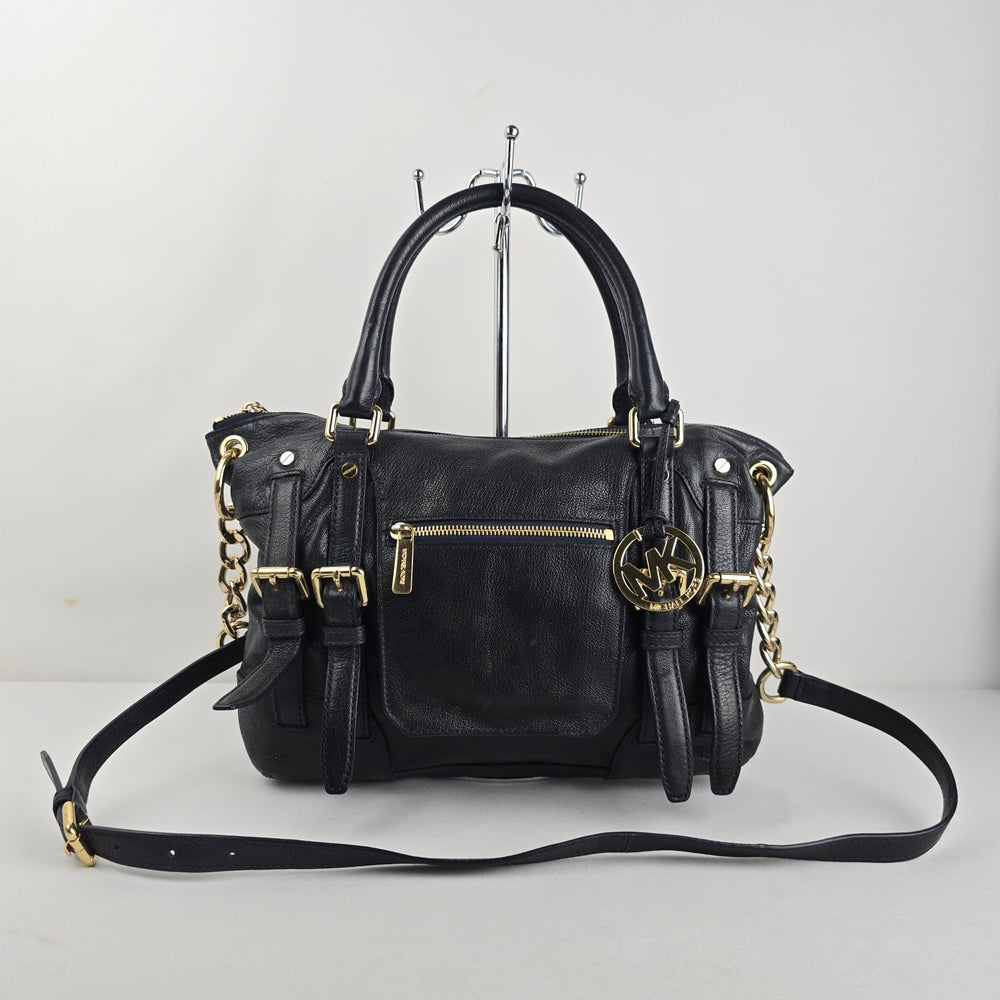 Michael Kors Blue Leather Satchel Crossbody Bag