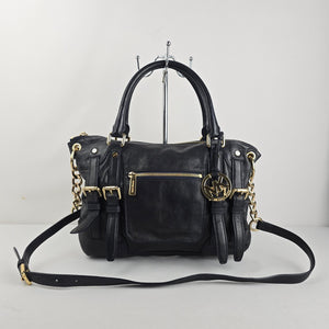 Michael Kors Blue Leather Satchel Crossbody Bag
