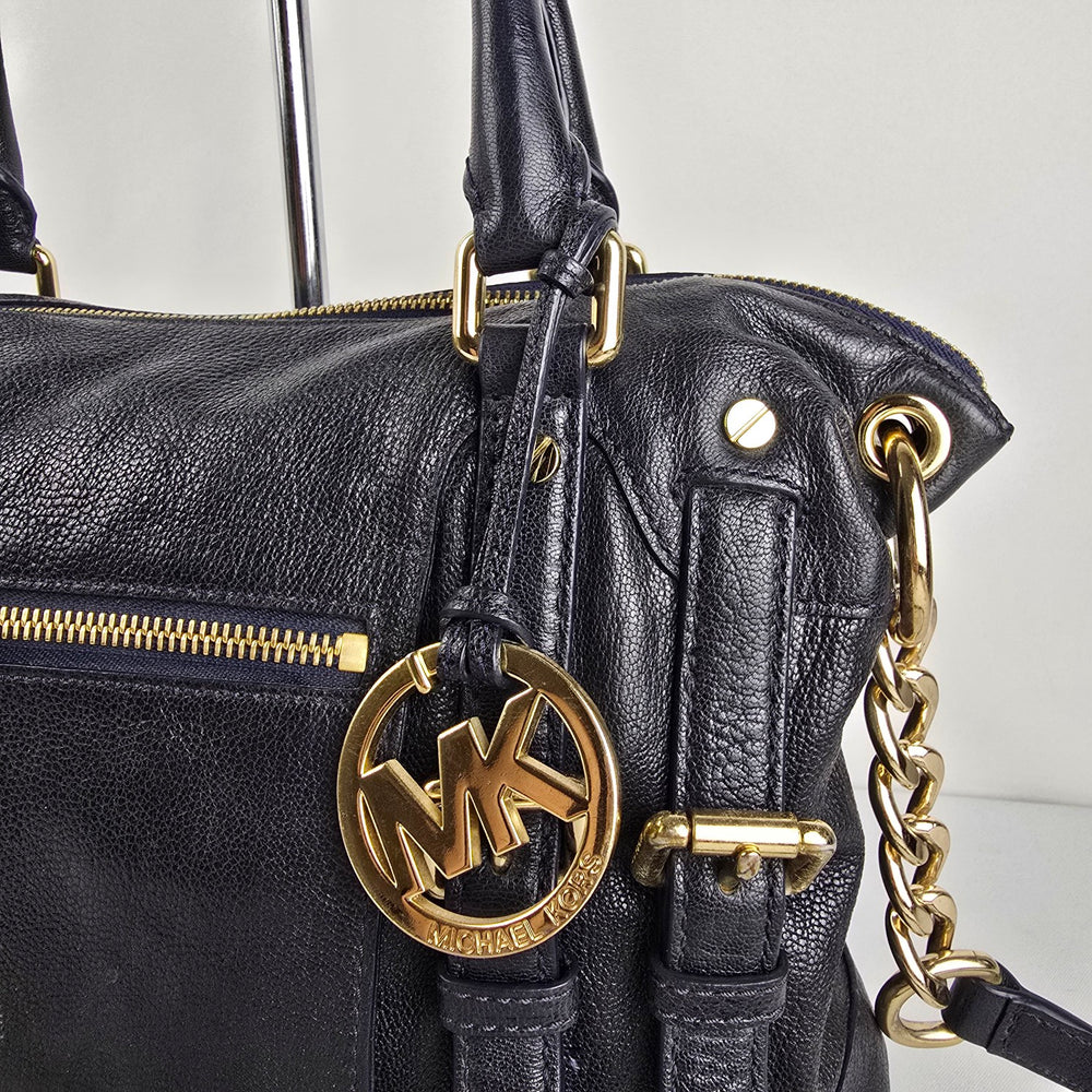 Michael Kors Blue Leather Satchel Crossbody Bag