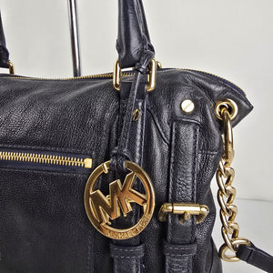 Michael Kors Blue Leather Satchel Crossbody Bag