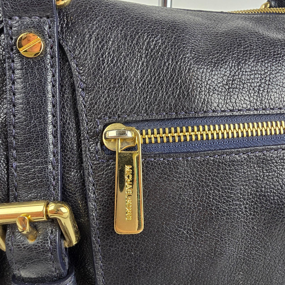 Michael Kors Blue Leather Satchel Crossbody Bag