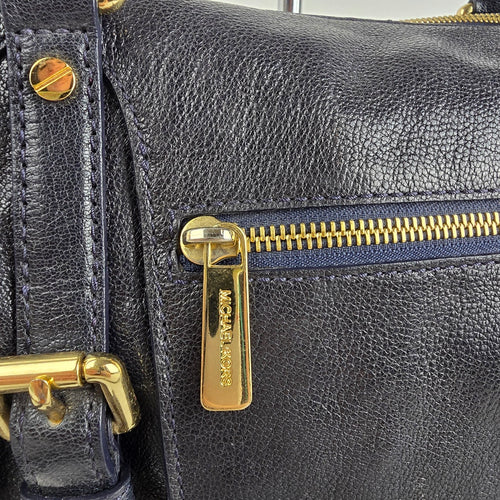 Michael Kors Blue Leather Satchel Crossbody Bag