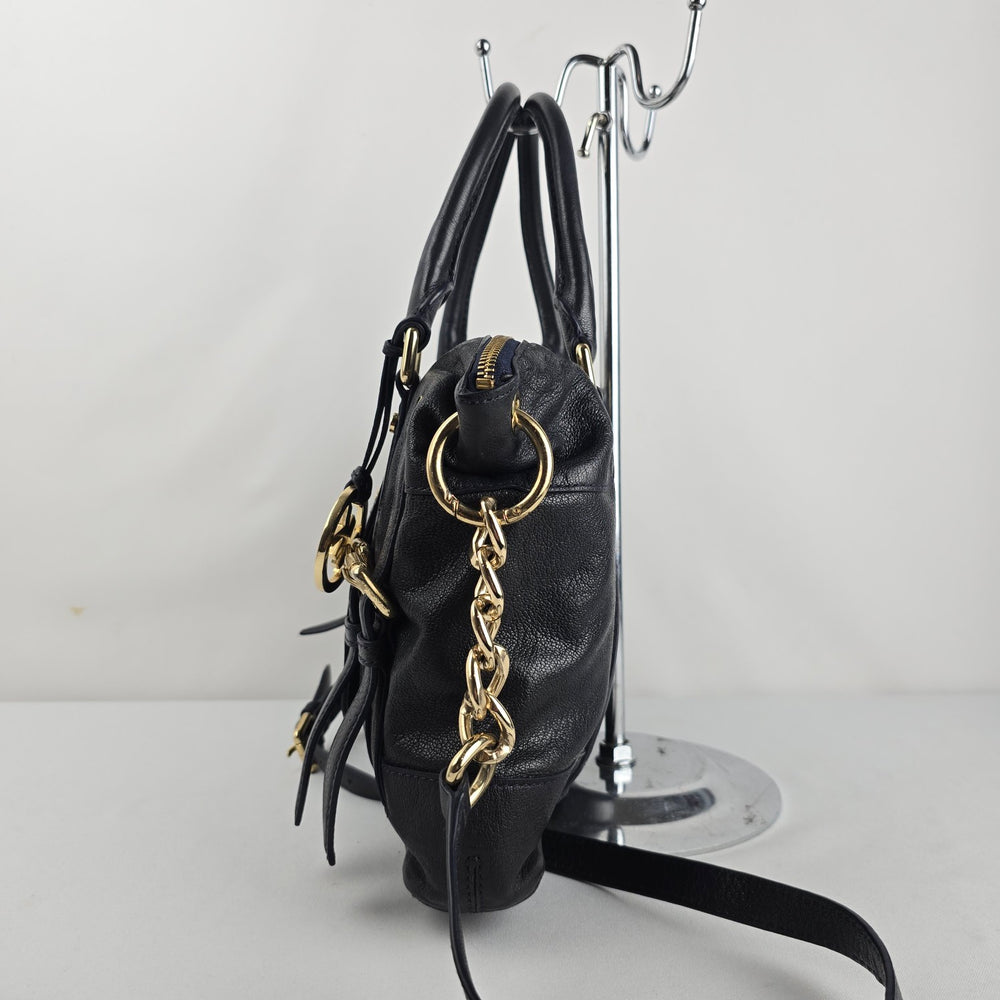 Michael Kors Blue Leather Satchel Crossbody Bag