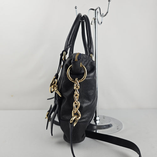 Michael Kors Blue Leather Satchel Crossbody Bag