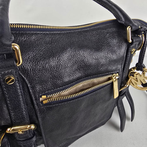 Michael Kors Blue Leather Satchel Crossbody Bag