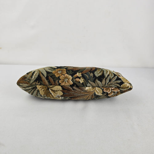 Vintage Floral Tapestry Kiss Lock Clutch Bag