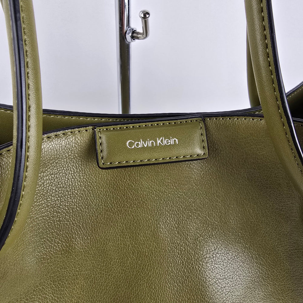 Calvin Klein Olive Green Tote Shoulder Bag