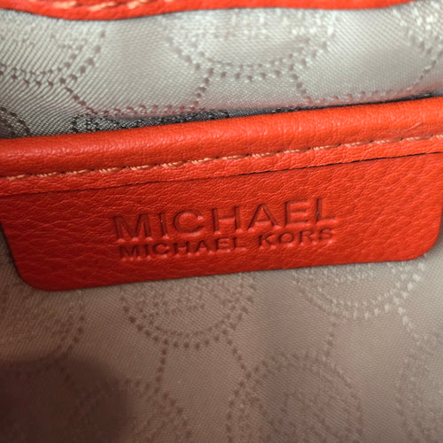 Michael Kors Red Leather Drawstring Bucket Crossbody Bag