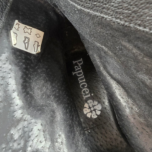 Papucei Black Leather Star Ankle Boots Size 8