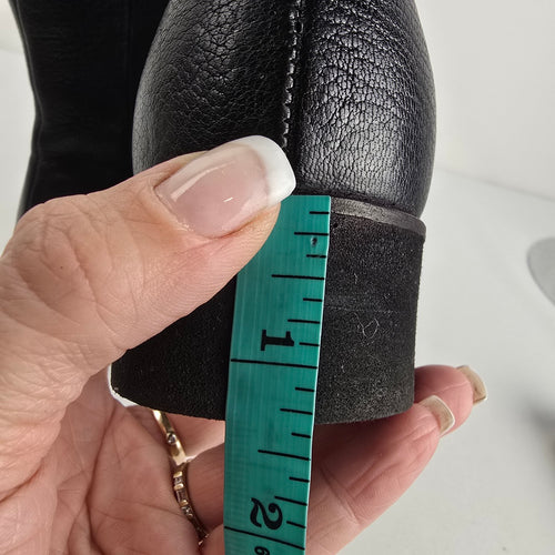 Papucei Black Leather Star Ankle Boots Size 8