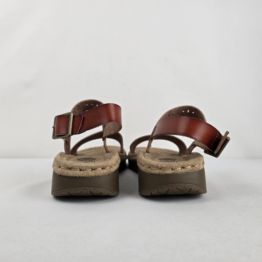 Earth Spirit Brown Leather Comfort Sandals Size 6.5