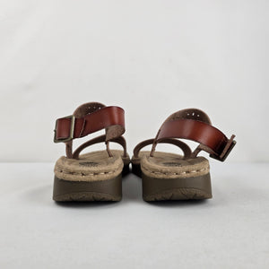 Earth Spirit Brown Leather Comfort Sandals Size 6.5